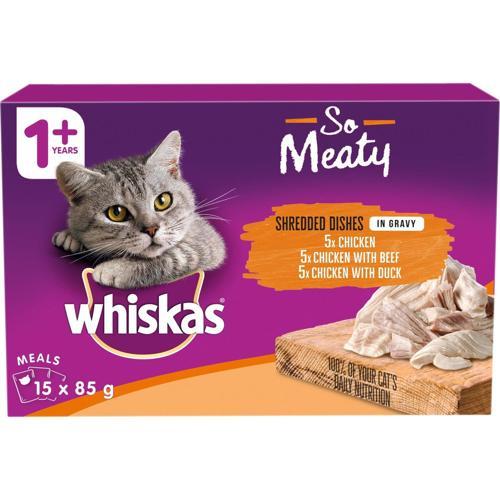 Whiskas Whiskas Oh So...Meaty Shredded Dishes In Gravy Mvms 5X(15X85G)