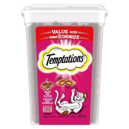 Whiskas Temptations Hearty Beef Flavour Tub 4X454G