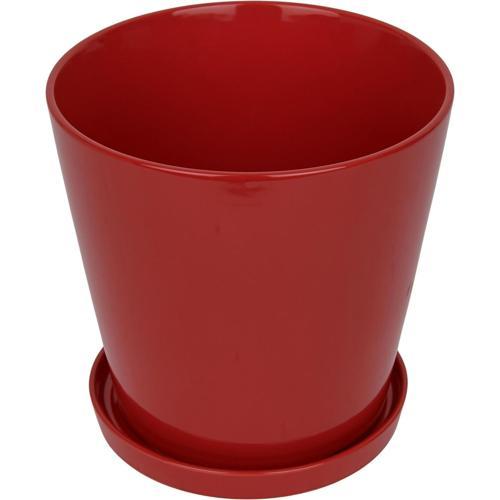 Gardeners Edge Florist Pot And Saucer XS Ruby Red