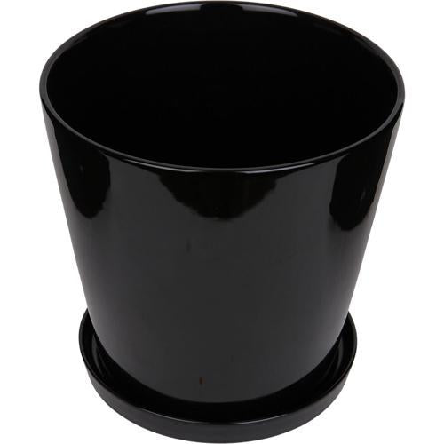 Gardeners Edge Florist Pot And Saucer S Black
