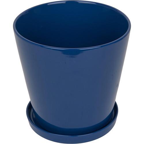 Gardeners Edge Florist Pot And Saucer L Navy Blue