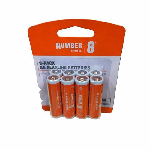 Number 8 Alkaline Batteries 8 Pack AA