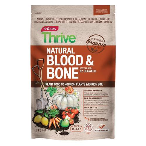 Yates Thrive Natural Organic Blood & Bone Fertiliser 8Kg