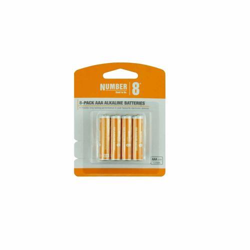 Number 8 Alkaline Batteries AAA 8 Pack