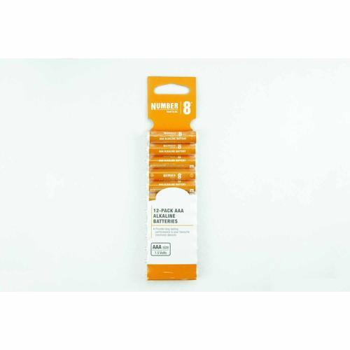 Number 8 Alkaline Batteries AAA 12 Pack