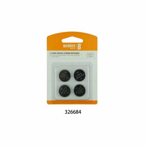 Number 8 Lithium Batteries CR2025 4 Pack