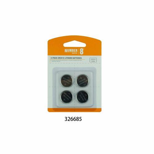 Number 8 Lithium Batteries CR2016 4 Pack