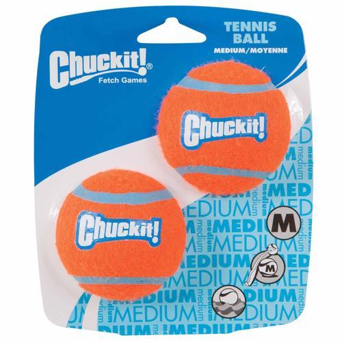 Chuck It Tennis Ball Dog Toy 2 Pack H: 64mm, W: 64mm, D: 64mm Orange