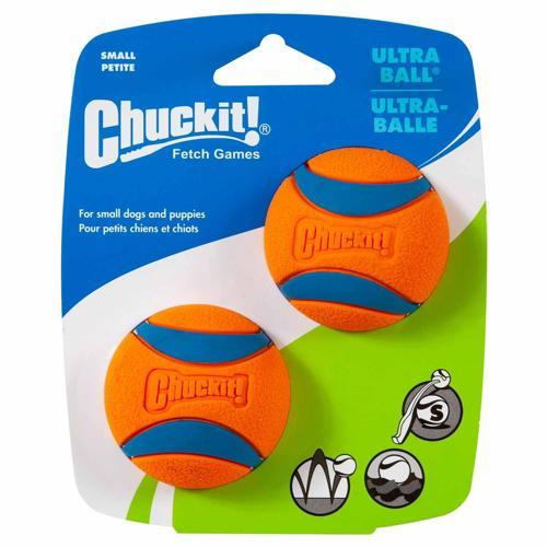 Chuck It Ultra Ball Dog Toy 2 Pack H: 51mm, W: 51mm, D: 51mm Orange & Blue