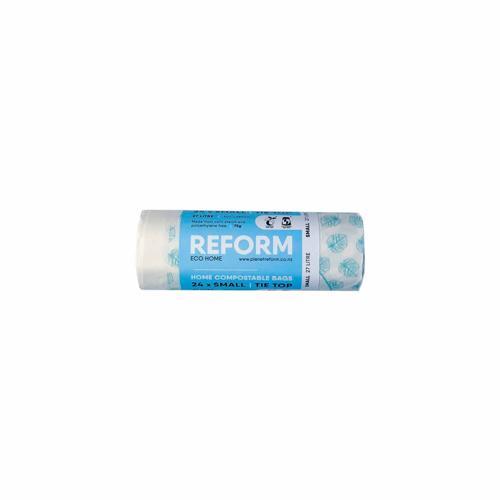 Compostable Home Bin Liner 27L, 24 Pack White - Reform