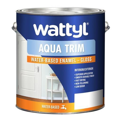Wattyl Aqua Trim Water Based Gloss Enamel 4L Mid Base