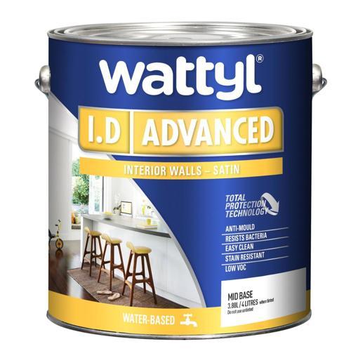Wattyl ID Advanced Interior Satin Paint 4L Mid Base