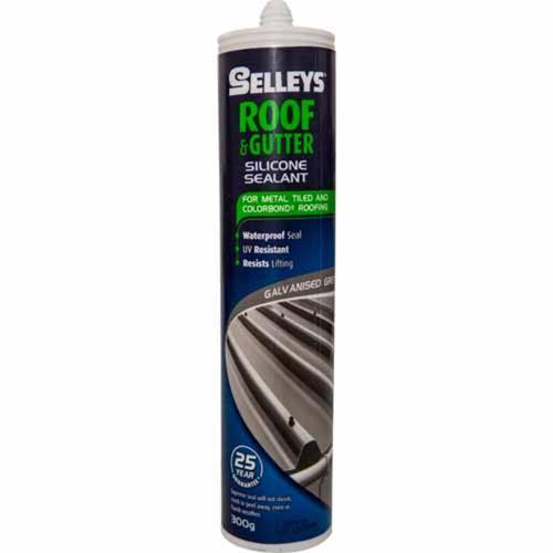 Roof And Gutter Silicone Sealant 310g Grey - Selleys