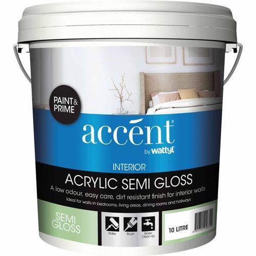 Accent Semi-Gloss Interior Paint & Prime 10L White Base