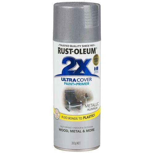 2X Metalic Paint & Primer 312g Metallic Aluminium - Rust-Oleum