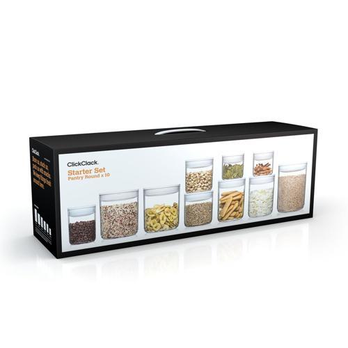 ClickClack Pantry Storage Round 10 Piece Set White