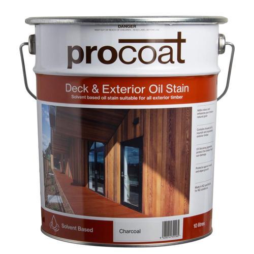 Procoat Deck And Exterior Oil Stain Solvent Based 10L Charcoal