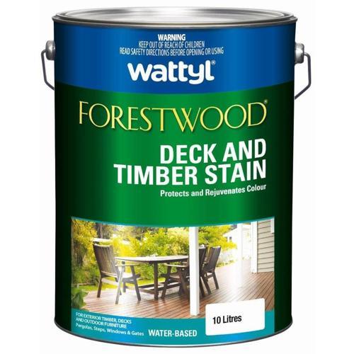Wattyl Forestwood Water Based Deck And Timber Stain 10L Red Kwila