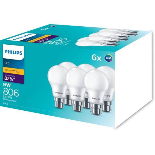 Philips LED Bulb 6 Pack, 9W