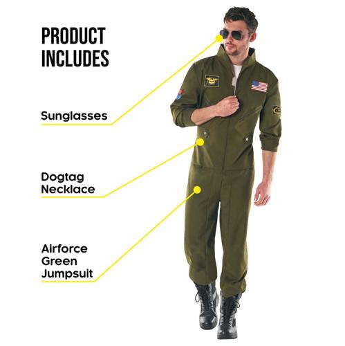 Costume Aviator Jumpsuit Men's Size XX-Large