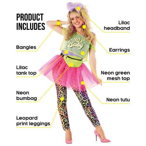 Costume 80's Baby Bright Tutu Women's Size 8-10