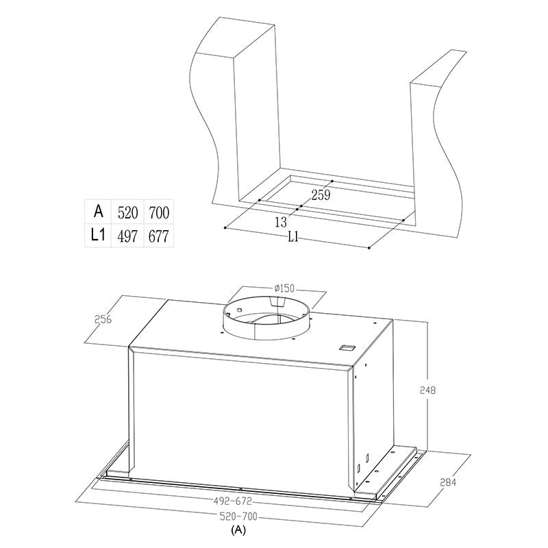 Rangehood - Midea 52cm Intergrated Powerpack 52T01