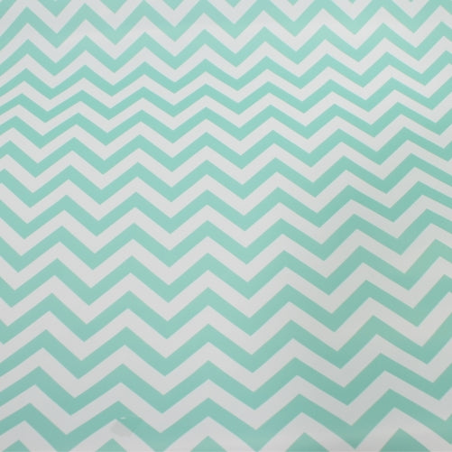 Gloss White Gift Wrapping Paper Mint Chevron Stripes