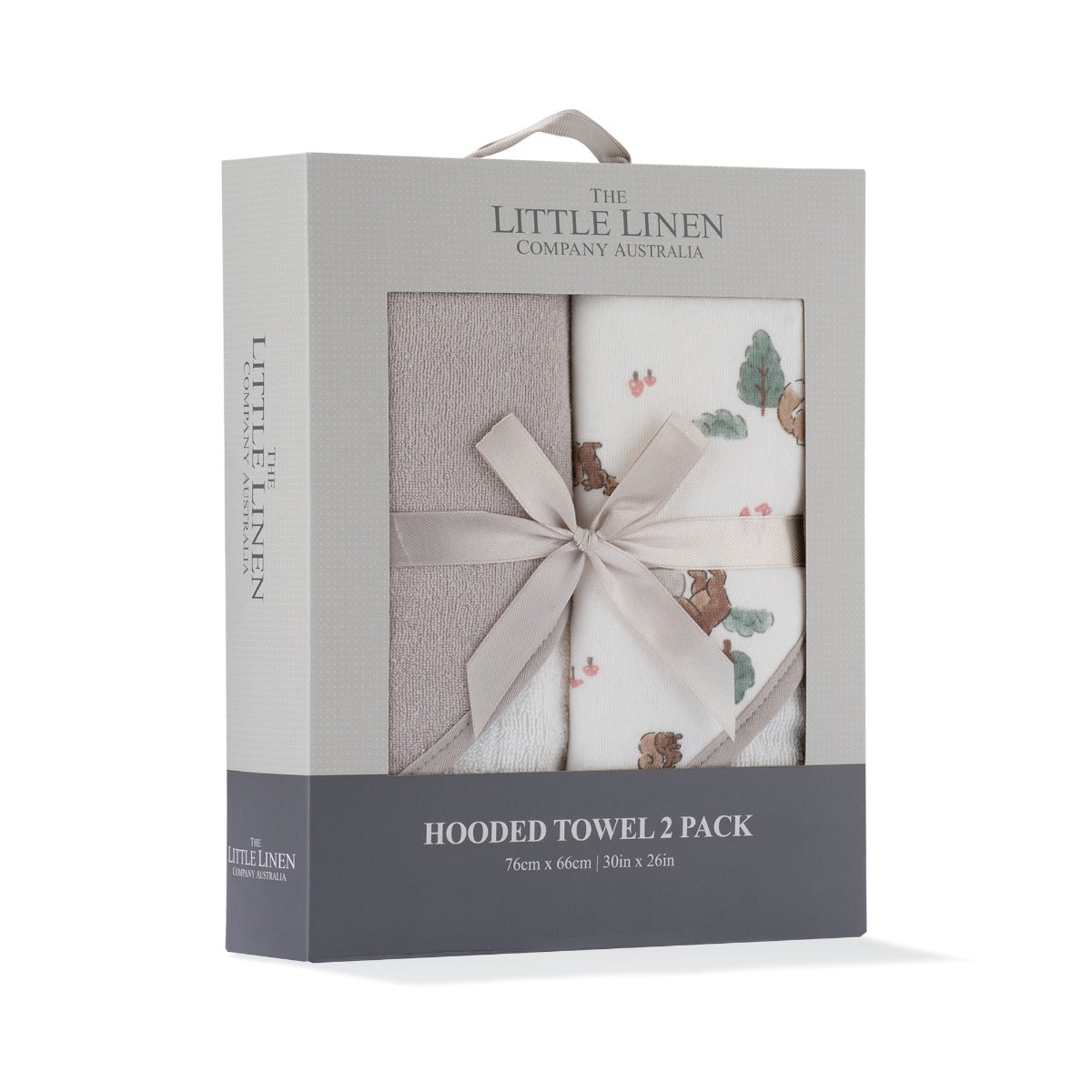 Little Linen Hooded Towel 2pk - Willow Bear