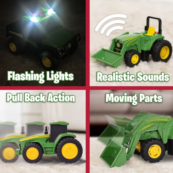 John Deere Lights & Sounds Mini Tractors - 3 Pk - John Deere