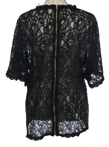 Rhonda Lace With Cord Top BLACK