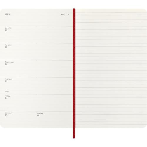 Moleskine Diary 12 Month Weekly + Notes SC Large Scarlet Red 2027