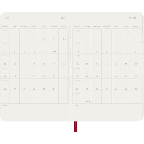 Moleskine Diary 12 Month Weekly + Notes SC Pocket Scarlet Red 2027