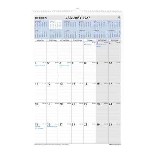 Debden Calendar Wiro 577x394mm Month to View 2027