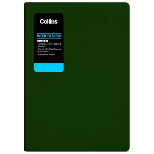 Collins Diary Rhapsody A73 Week To View Racing Green 2027