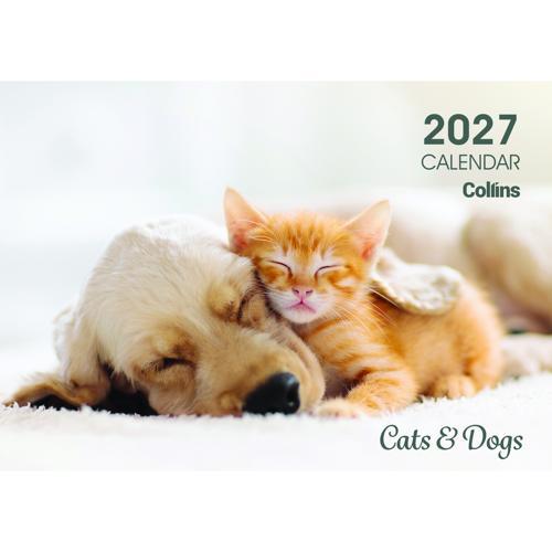 Collins Wall Calendar A4 Cats & Dogs 2027