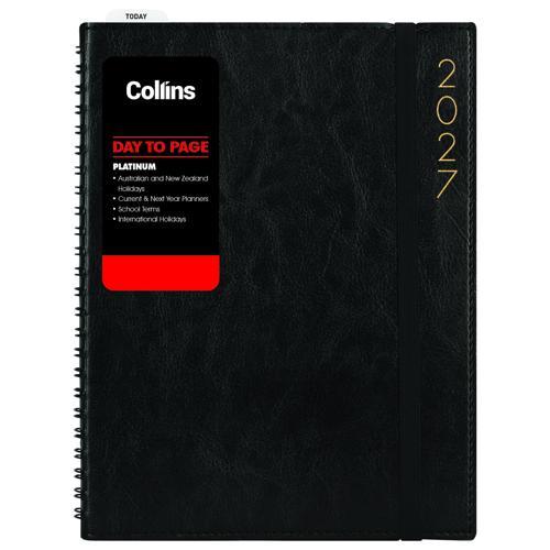 Collins Diary Platinum A41 Day To Page Diary Black Wiro 2027