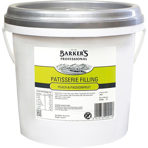 Barker's Peach & Passionfruit Patisserie Filling 4.5kg