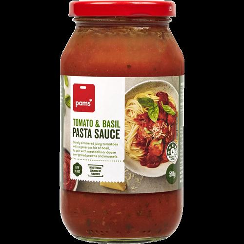 Pams Tomato & Basil Pasta Sauce 510g