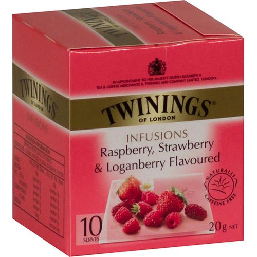 Twinings Infusion Rasberry Strawberry Loganberry Tea Bags 10 x 2g