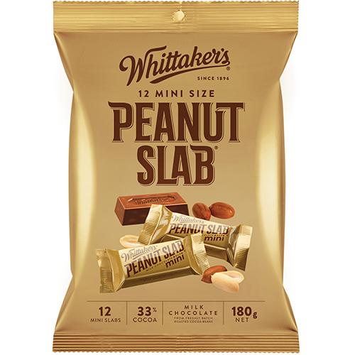 Whittaker's Mini Size Peanut Slab 12 Chocolate Bars 12 x 15g