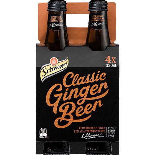 Schweppes Classic Ginger Beer Bottles 4 x 330ml