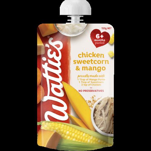 Wattie's For Baby Chicken Sweetcorn & Mango 6+ Months Pureed 120g