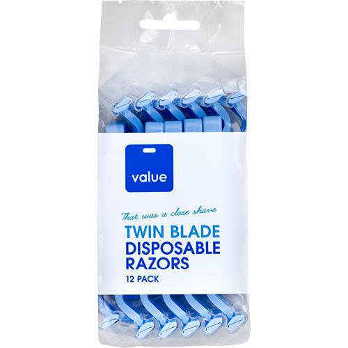 Pams Value Twin Blade Disposable Razors 12pk