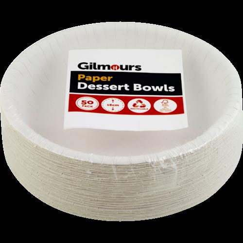 Gilmours Disposable Dessert Bowl Paper 18cm x 50pk