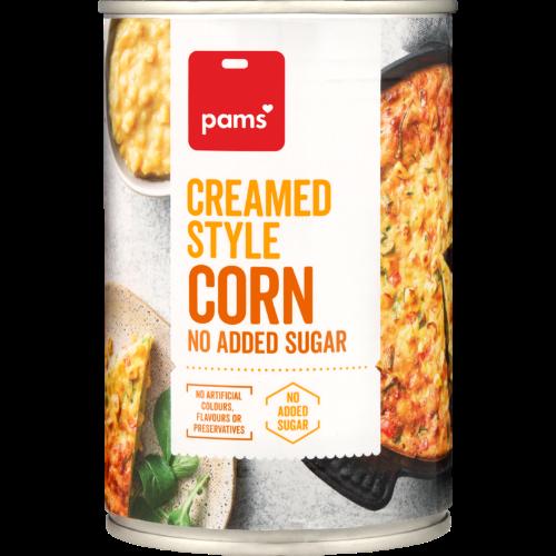Pams Creamed Style Corn No Added Sugar 410g