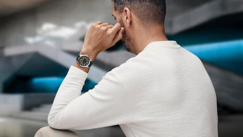Watch - WENGER Terragraph 43mm Black Dial Black Leather Strap