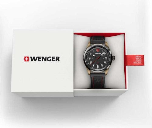 Watch - WENGER Terragraph 43mm Black/Bronze Case Black Dial/Strap