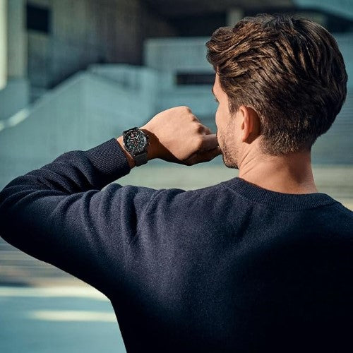 Watch - WENGER Terragraph Chrono 43mm Black Dial Black Silicone Strap