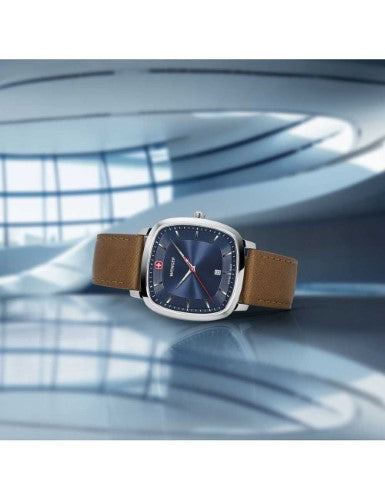 Watch - WENGER Vintage Classic 37mm Blue Dial Brown Smartcycle