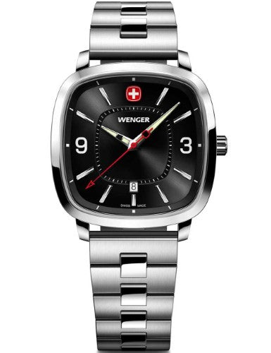 Watch - WENGER Vintage Sport 37mm Black Dial SS Bracelet